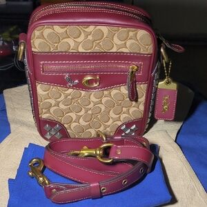 Coach Max 1941 Edition crossbody  Signature Jacquard With Pyramid Rivets $275